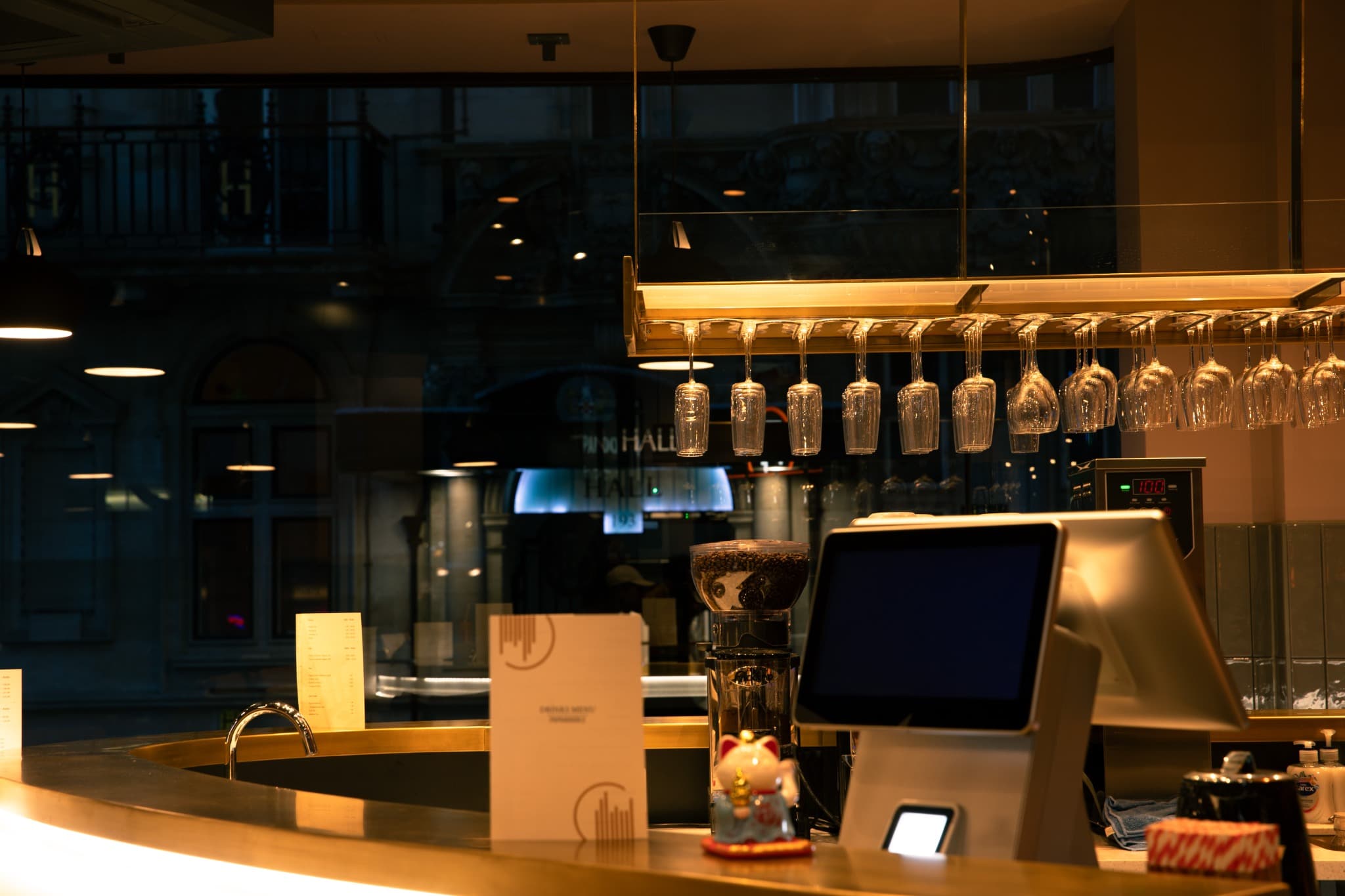 The Papa Noodle restaurant counter
